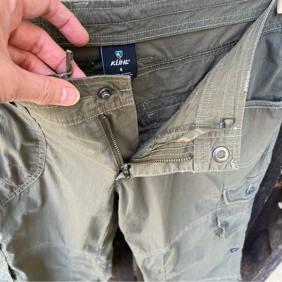 Kühl Kontra Roll Up Sage Cargo Convertible Capri Pants / Bermuda Shorts Sz 6 - Picture 7 of 16